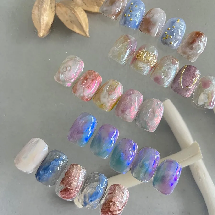 【横浜│港南区│下永谷】淡色ニュアンスデザインネイル