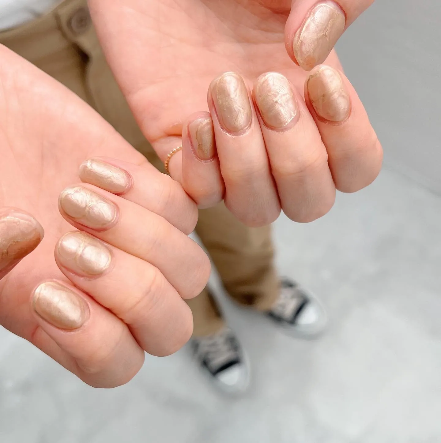 【横浜│港南区│下永谷】シンプルネイル♪♪ゴールドニュアンス