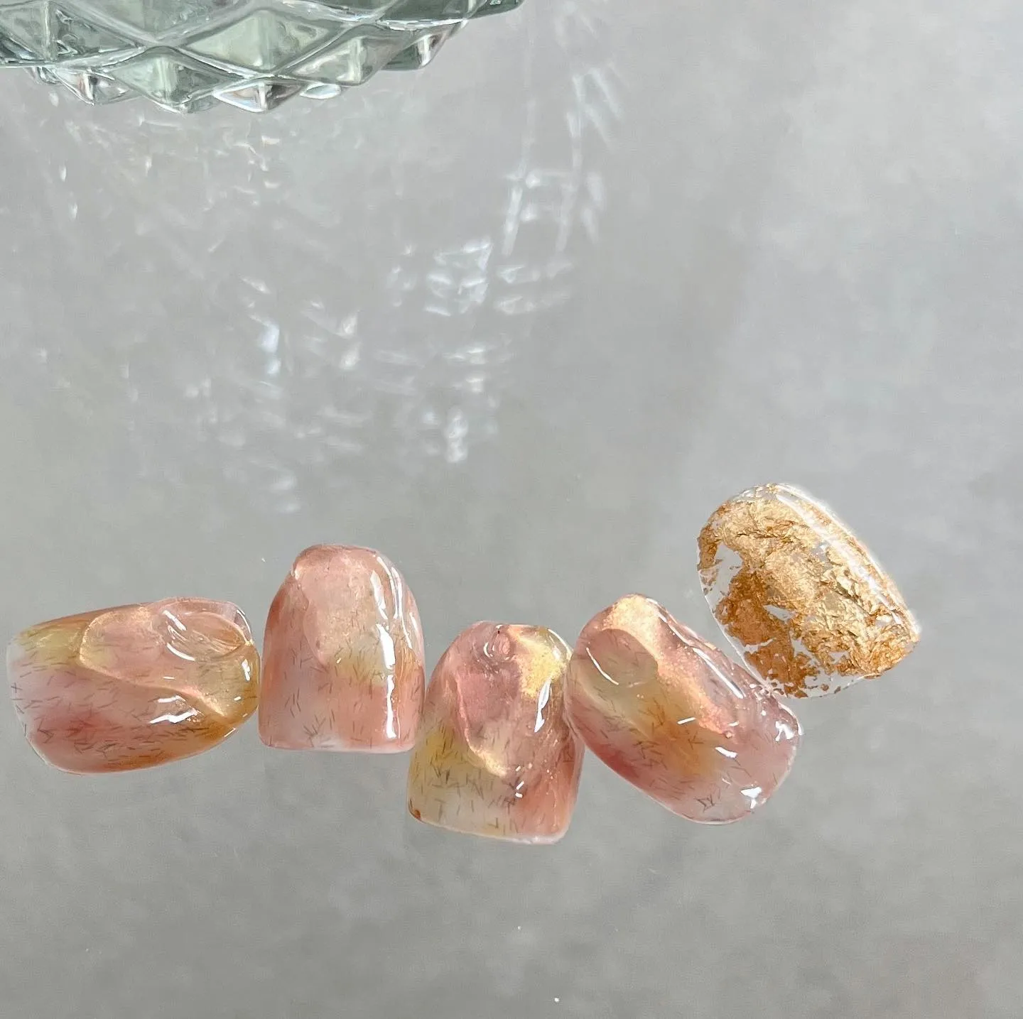 【横浜│港南区│日限山】夏ネイル×桃デザイン♪♪ピンクニュア...