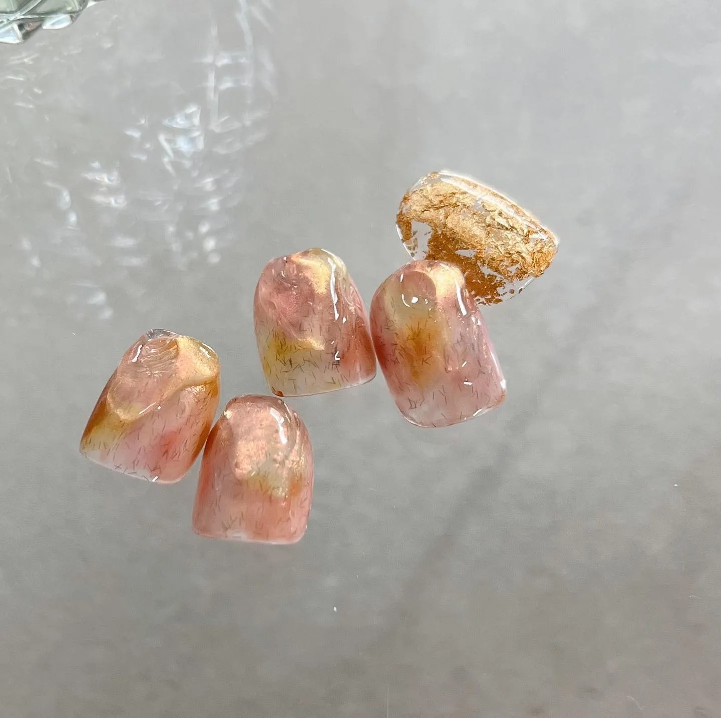 【横浜│港南区│日限山】夏ネイル×桃デザイン♪♪ピンクニュア...