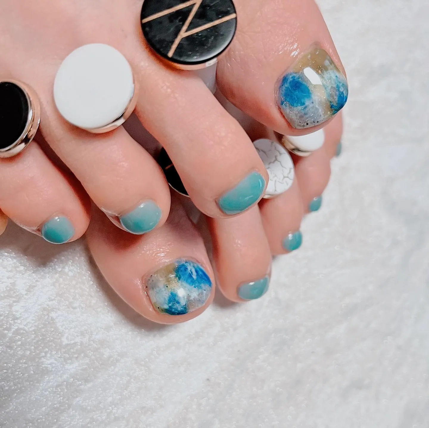 【横浜│港南区│ブルーライン下永谷駅】フットネイル♪ターコイ...