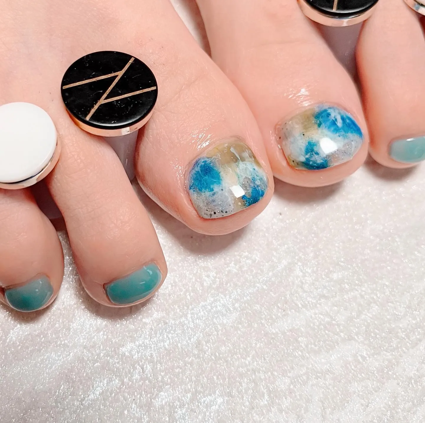 【横浜│港南区│ブルーライン下永谷駅】フットネイル♪ターコイ...