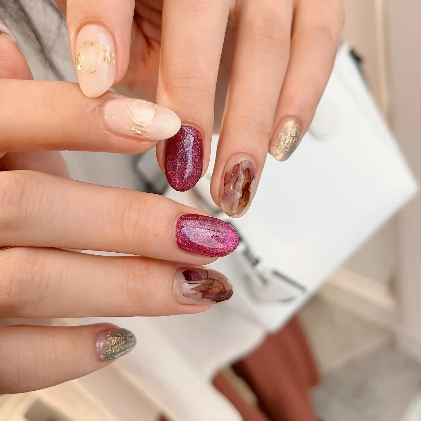 【横浜│港南区│ブルーライン下永谷駅】マグネットネイル×質感...