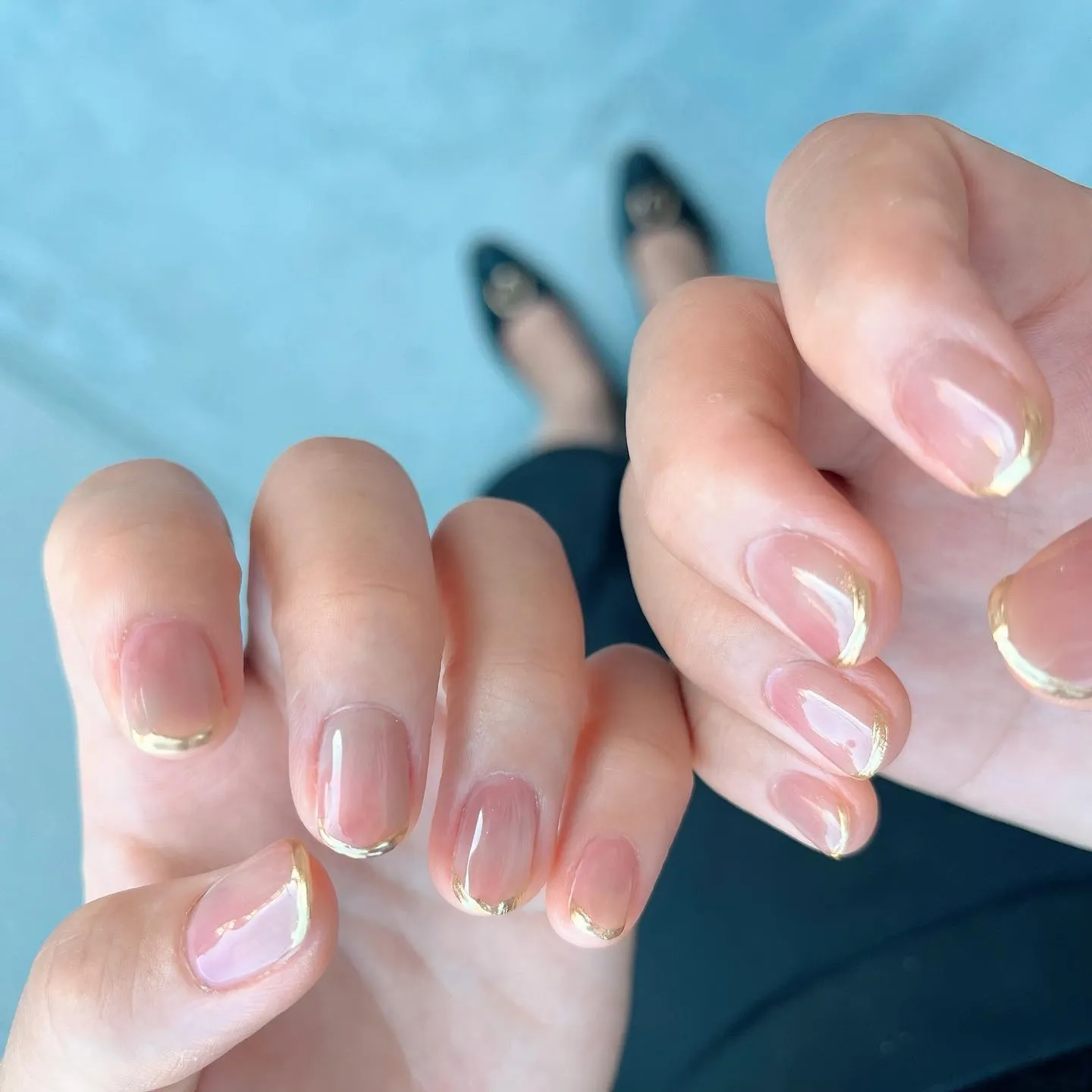 【横浜│港南区│ニュアンスネイル】ミラーフレンチネイル♪♪