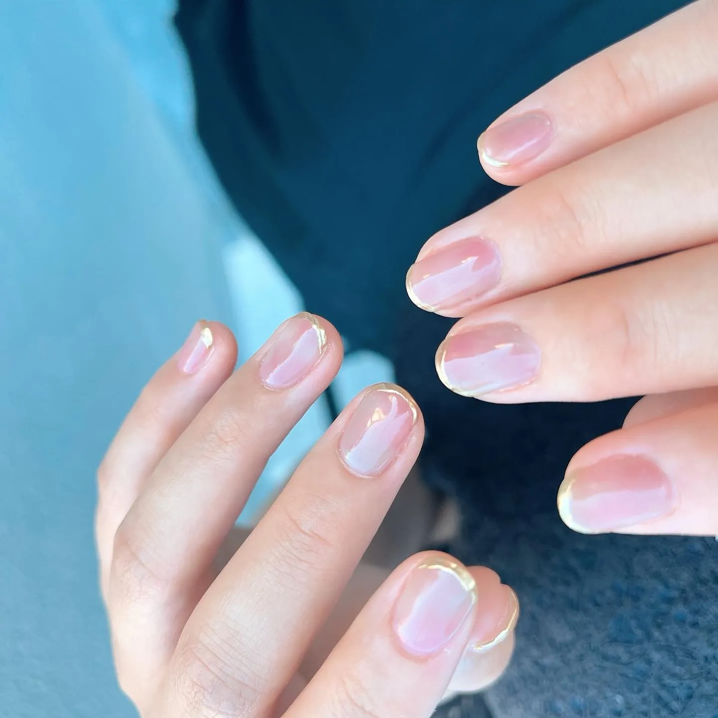 【横浜│港南区│ニュアンスネイル】ミラーフレンチネイル♪♪