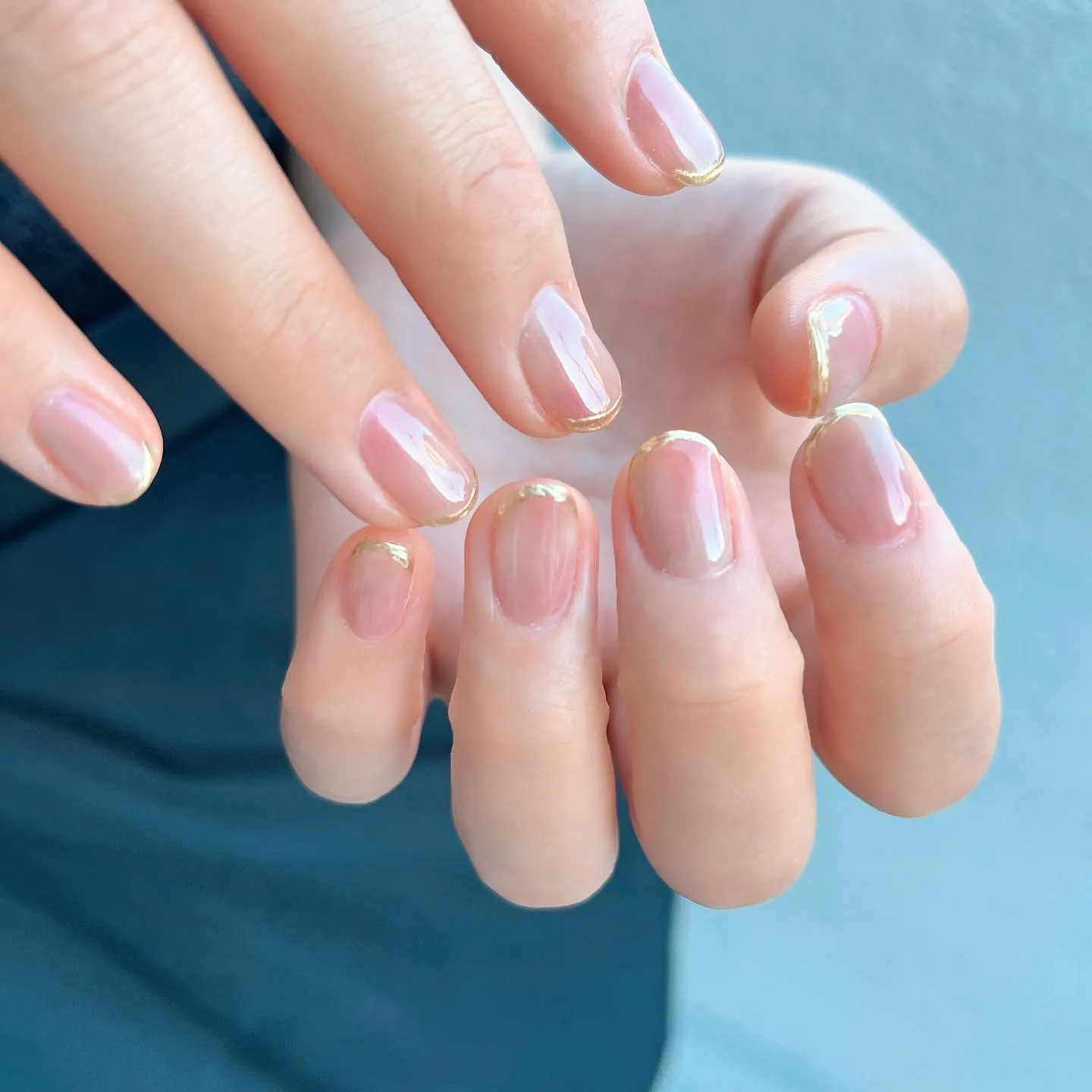 【横浜│港南区│ニュアンスネイル】ミラーフレンチネイル♪♪