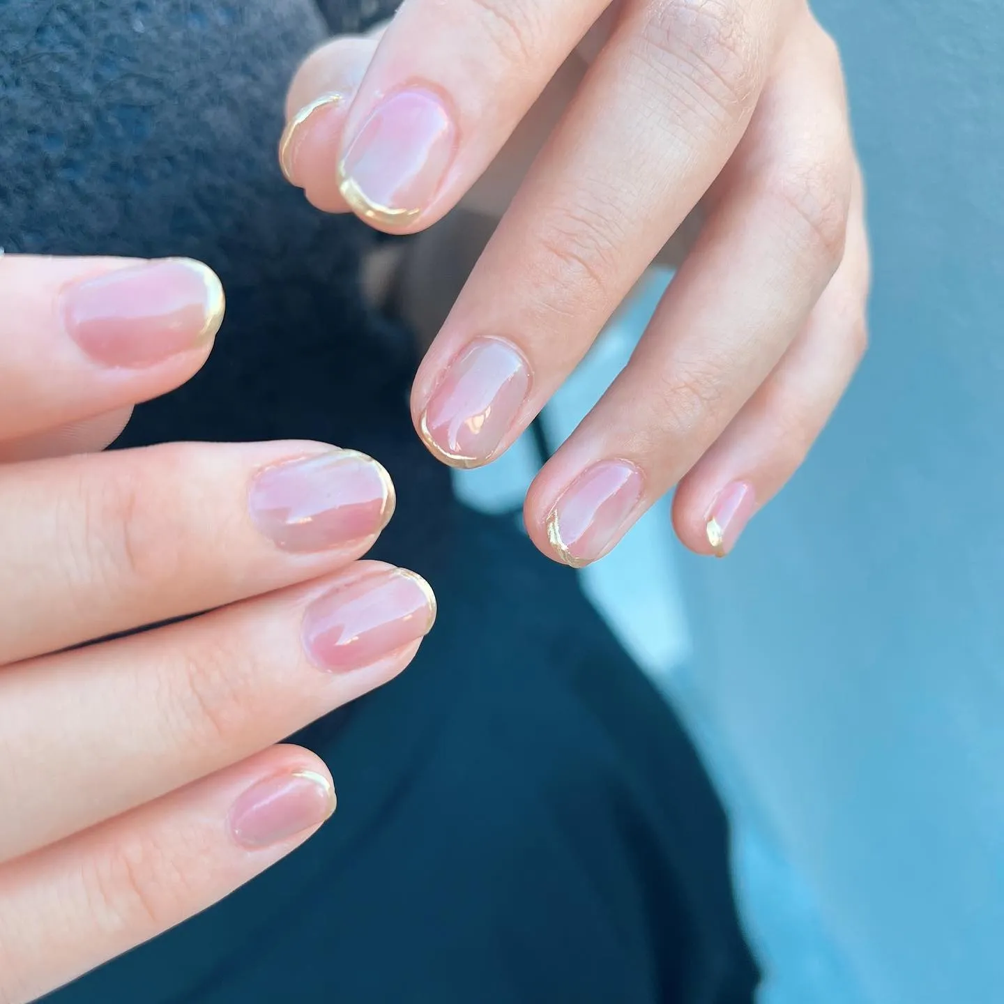 【横浜│港南区│ニュアンスネイル】ミラーフレンチネイル♪♪