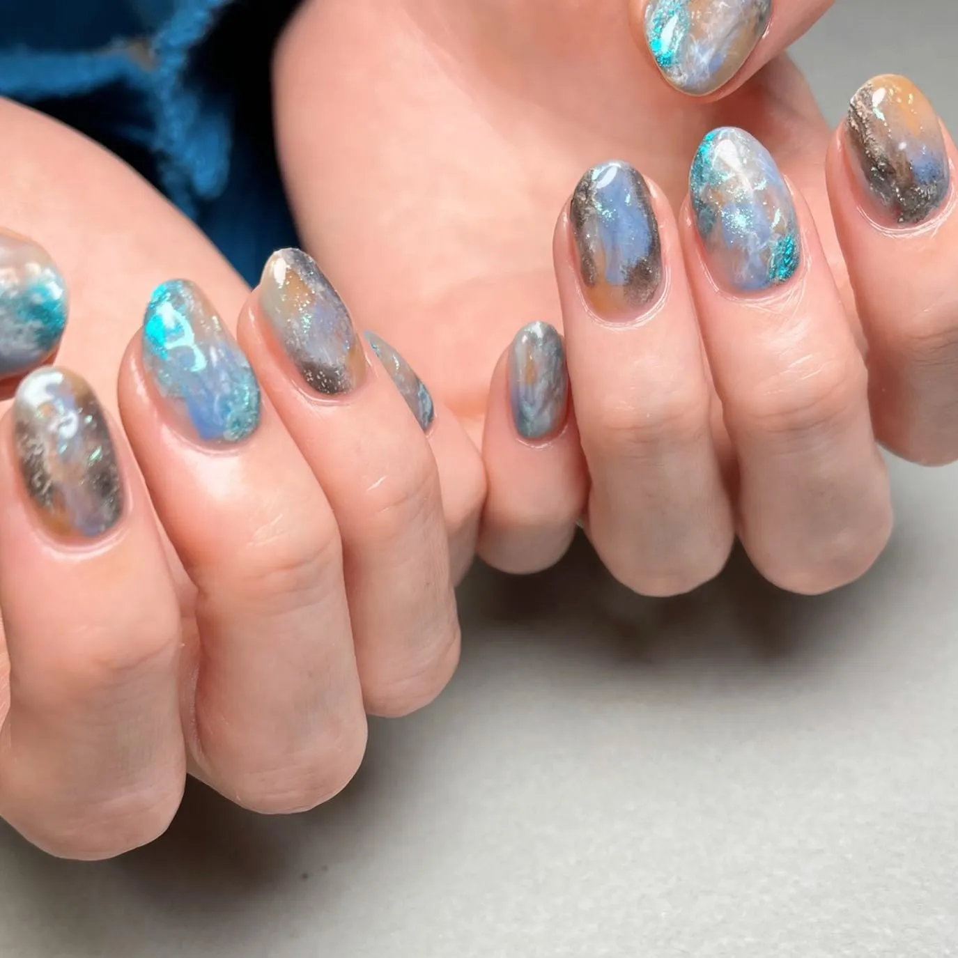 【ブルー×ニュアンスデザイン】💙横浜│港南区│ネイルサロン
