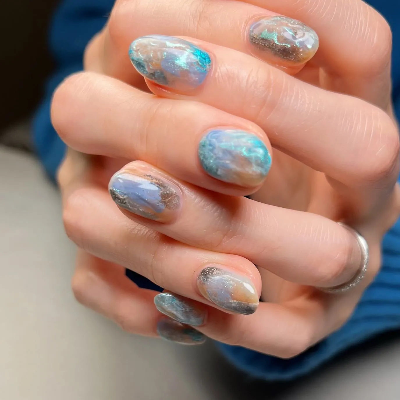 【ブルー×ニュアンスデザイン】💙横浜│港南区│ネイルサロン