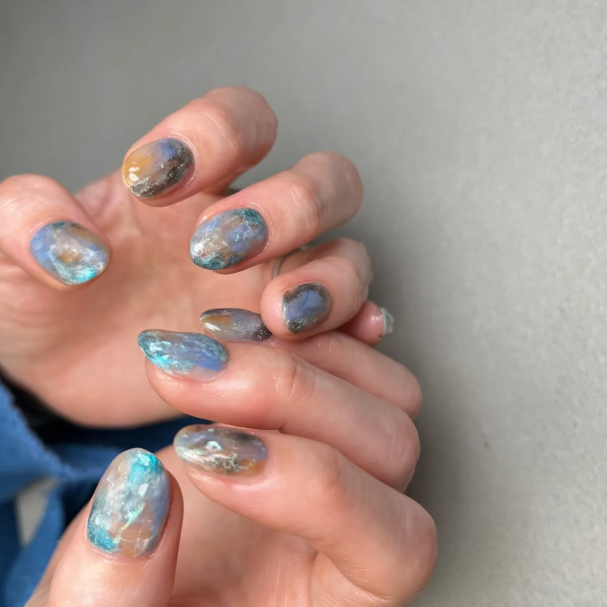 【ブルー×ニュアンスデザイン】💙横浜│港南区│ネイルサロン