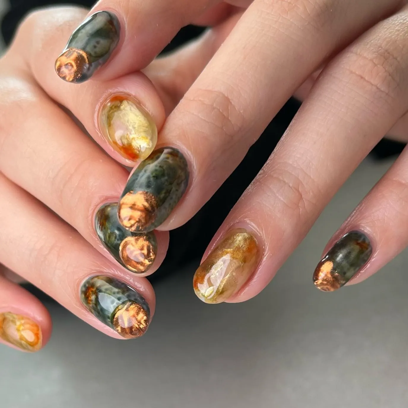 ・ニュアンスネイル♡陶器デザイン│横浜ネイルサロン