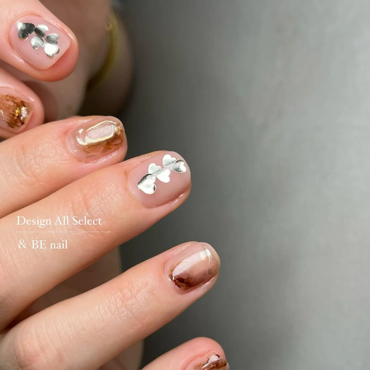 バレンタインハートデザイン♡ショートネイル│横浜ニュアンスネ...