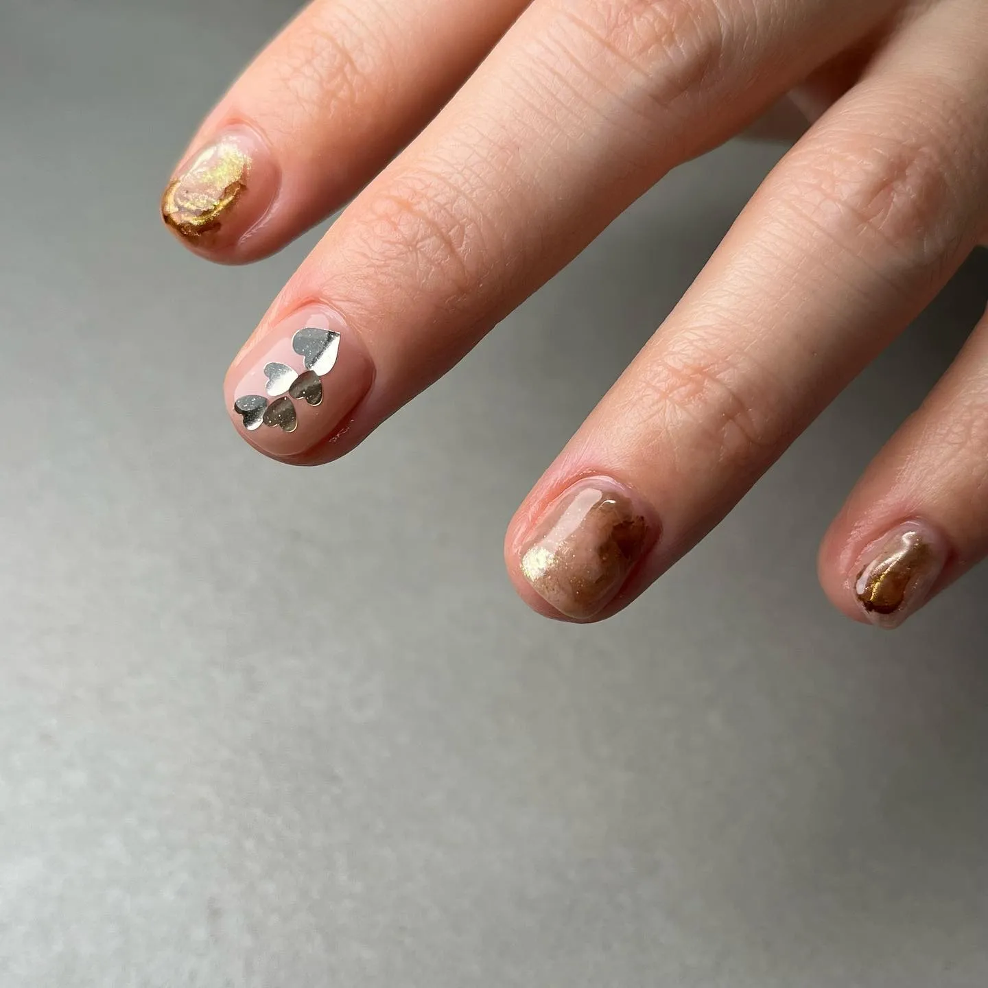 バレンタインハートデザイン♡ショートネイル│横浜ニュアンスネ...