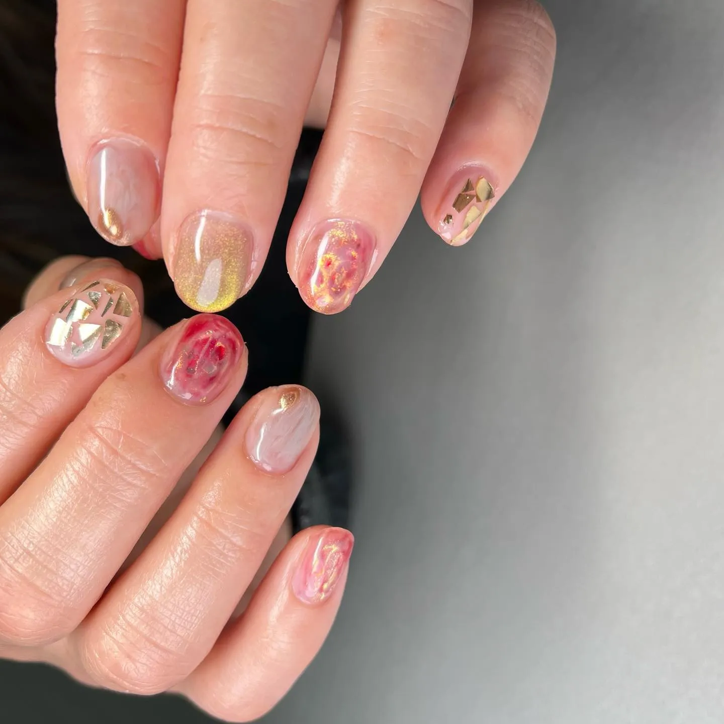 うる艶ショートネイル♡横浜ニュアンスネイルサロン