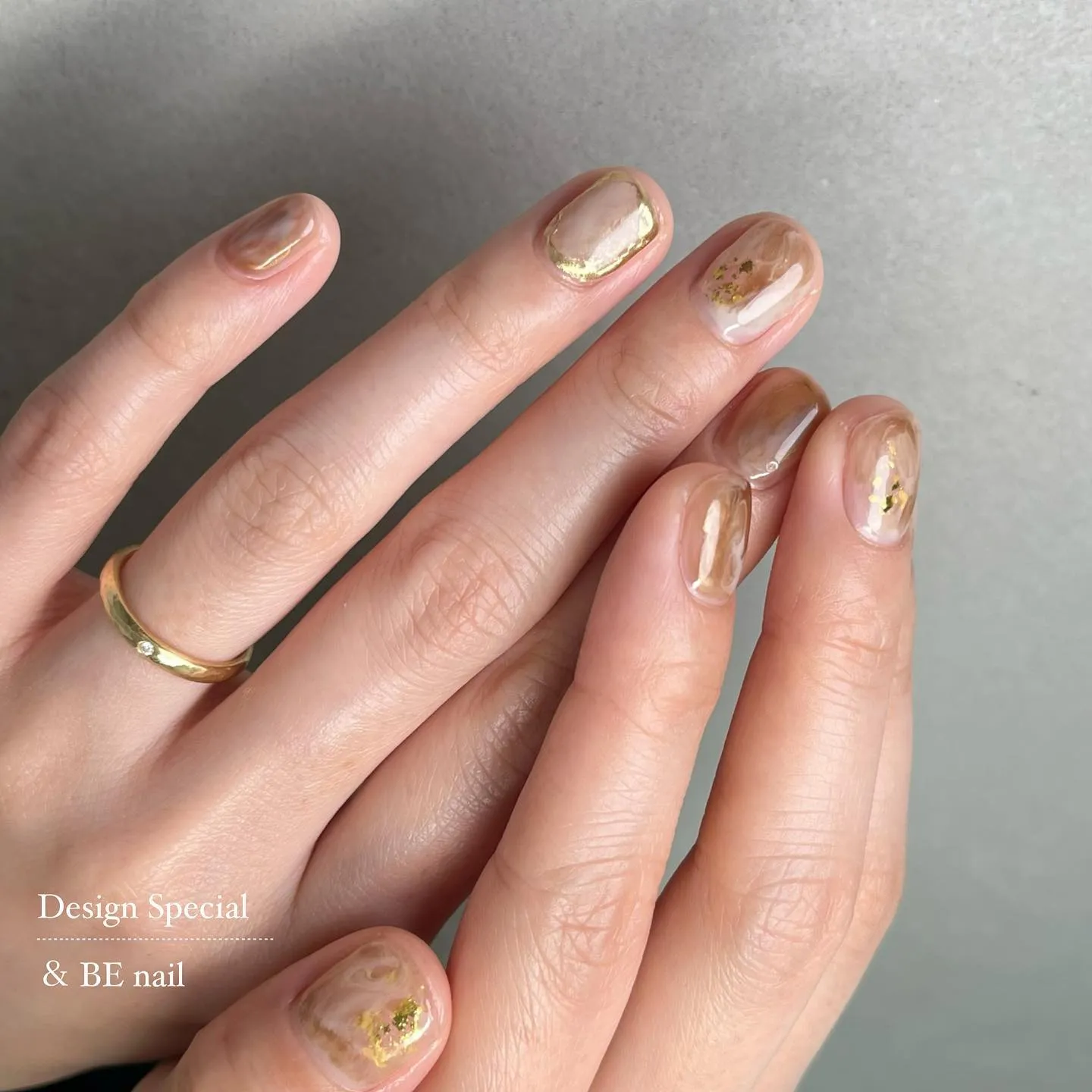 ブライダルネイル♡brown×gold