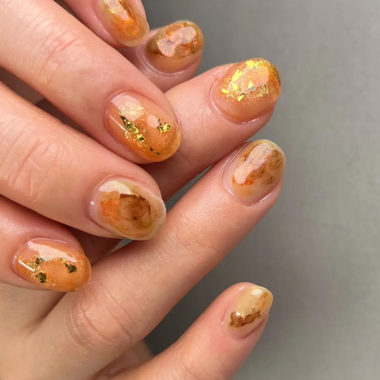 orange🍊オレンジネイル￤横浜ニュアンスネイルサロン