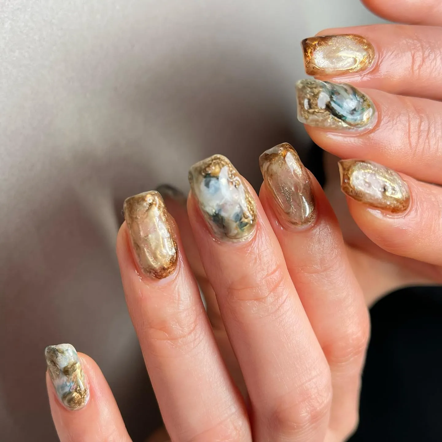 鉱物▪️凹凸デザイン￤横浜ニュアンスネイルサロン