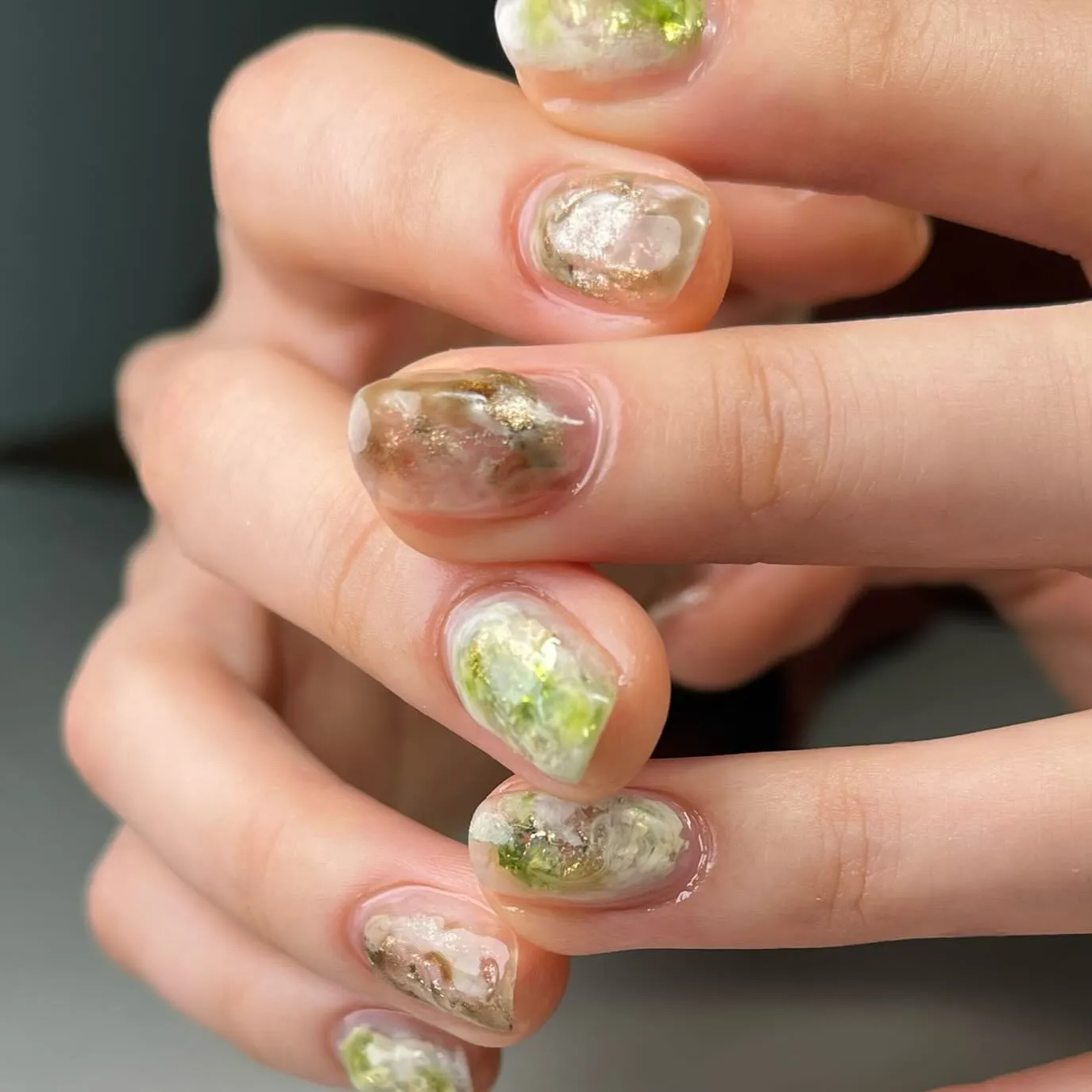 GREEN♡BRAUN♡天然石デザイン￤横浜ニュアンスネイル...