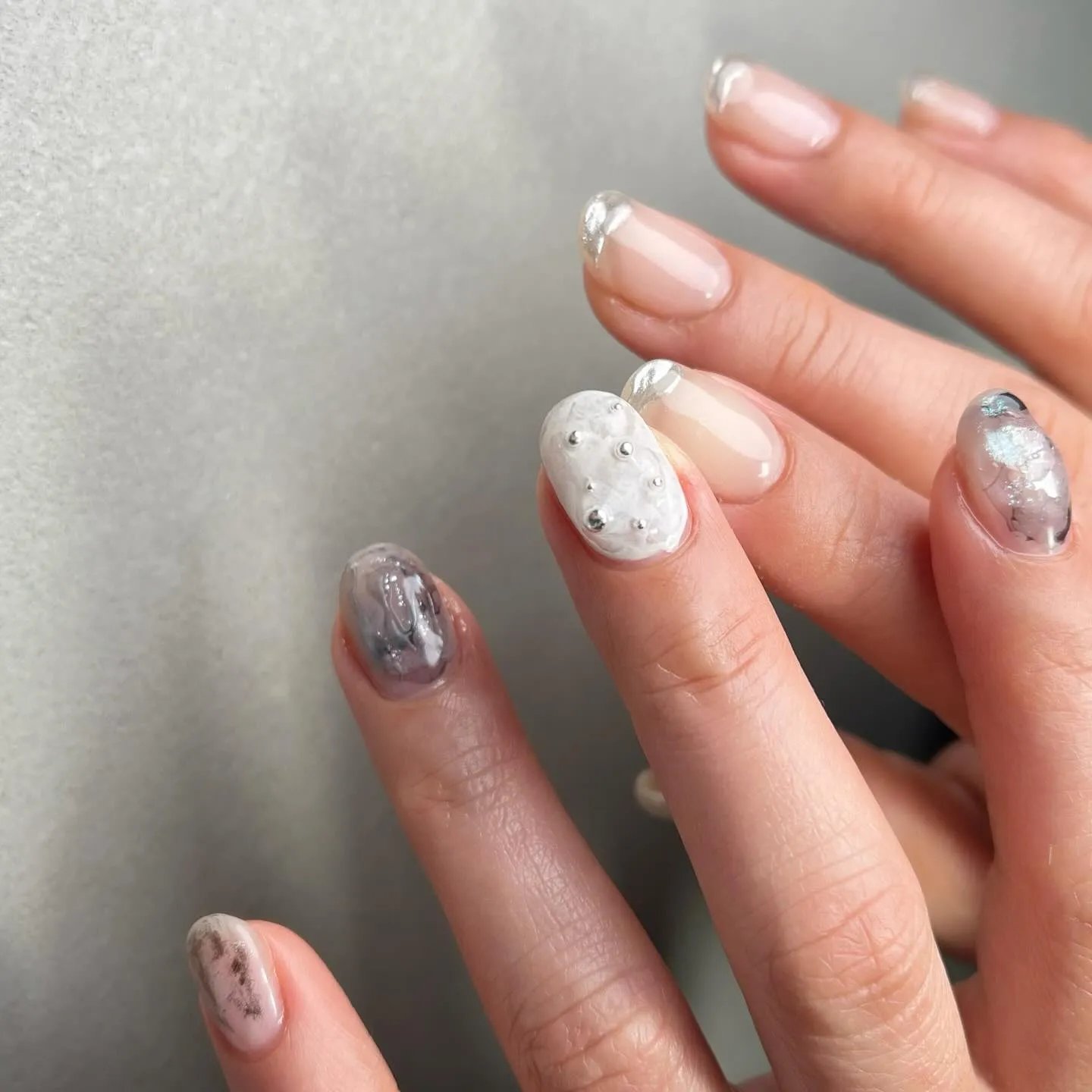 asymmetry♡左右非対称デザイン￤横浜ニュアンスネイル...