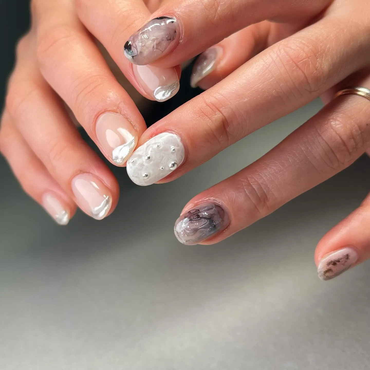 asymmetry♡左右非対称デザイン￤横浜ニュアンスネイル...