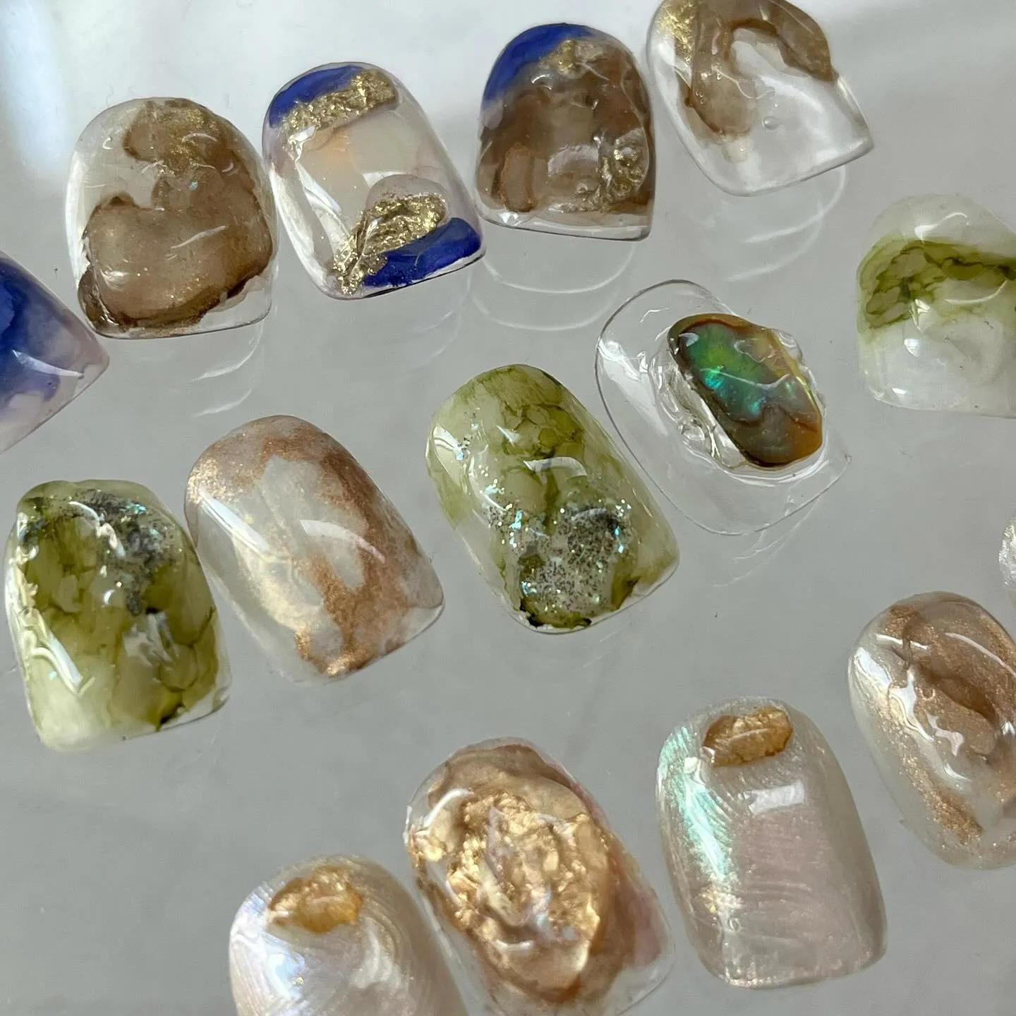 BLUE♡⃛GREEN♡⃛BRONZE￤横浜ニュアンスネイル...