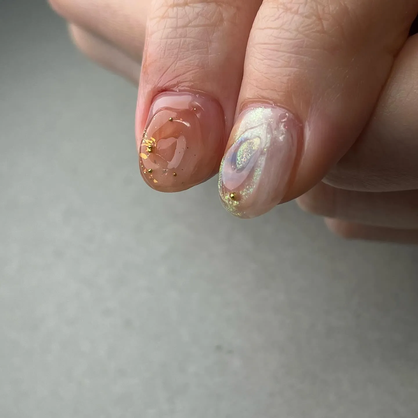 aurora♡左右非対称×春ネイル￤横浜ニュアンスネイルサロ...