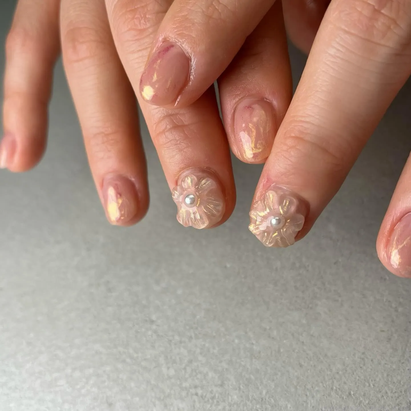Flower‪✿ピンク×フラワーネイル￤横浜ニュアンスネイル...