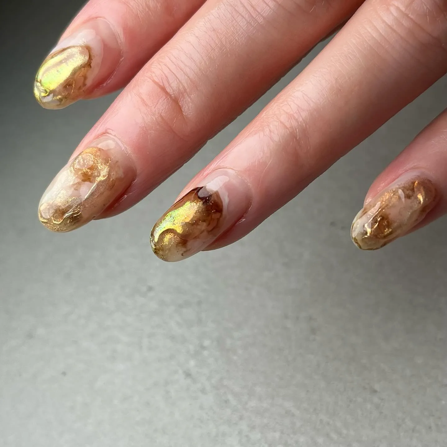 Translucency♡透け感ブラウン￤横浜ニュアンスネイ...