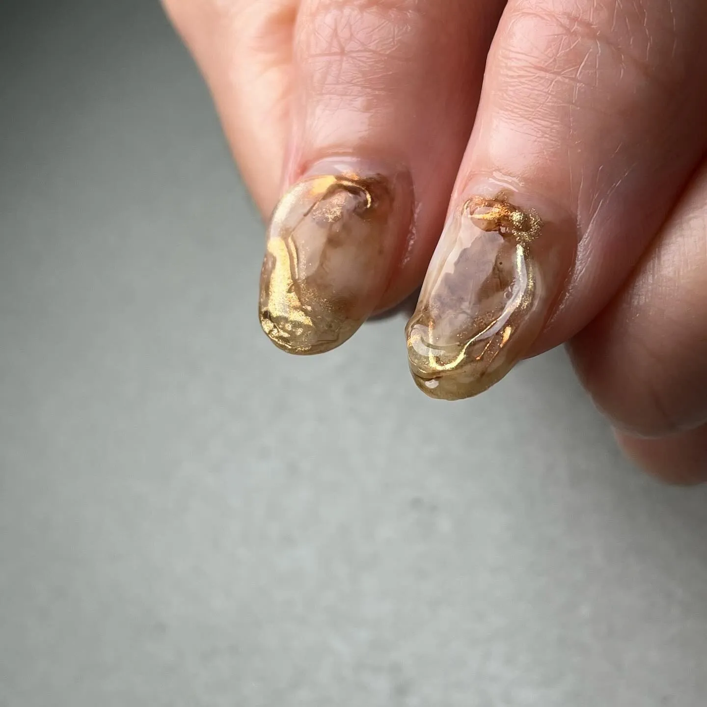 Translucency♡透け感ブラウン￤横浜ニュアンスネイ...