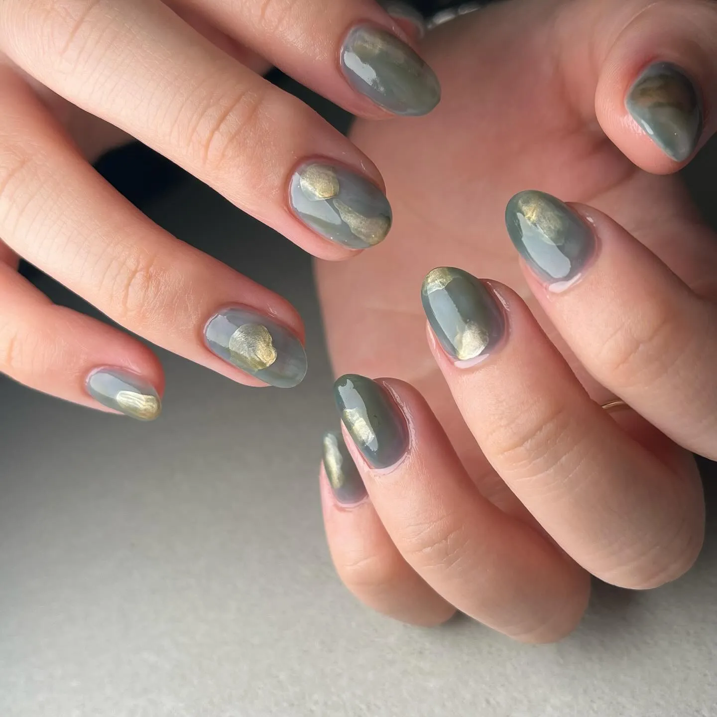 antiqueColor♡翡翠ブルー￤横浜ニュアンスネイルサ...