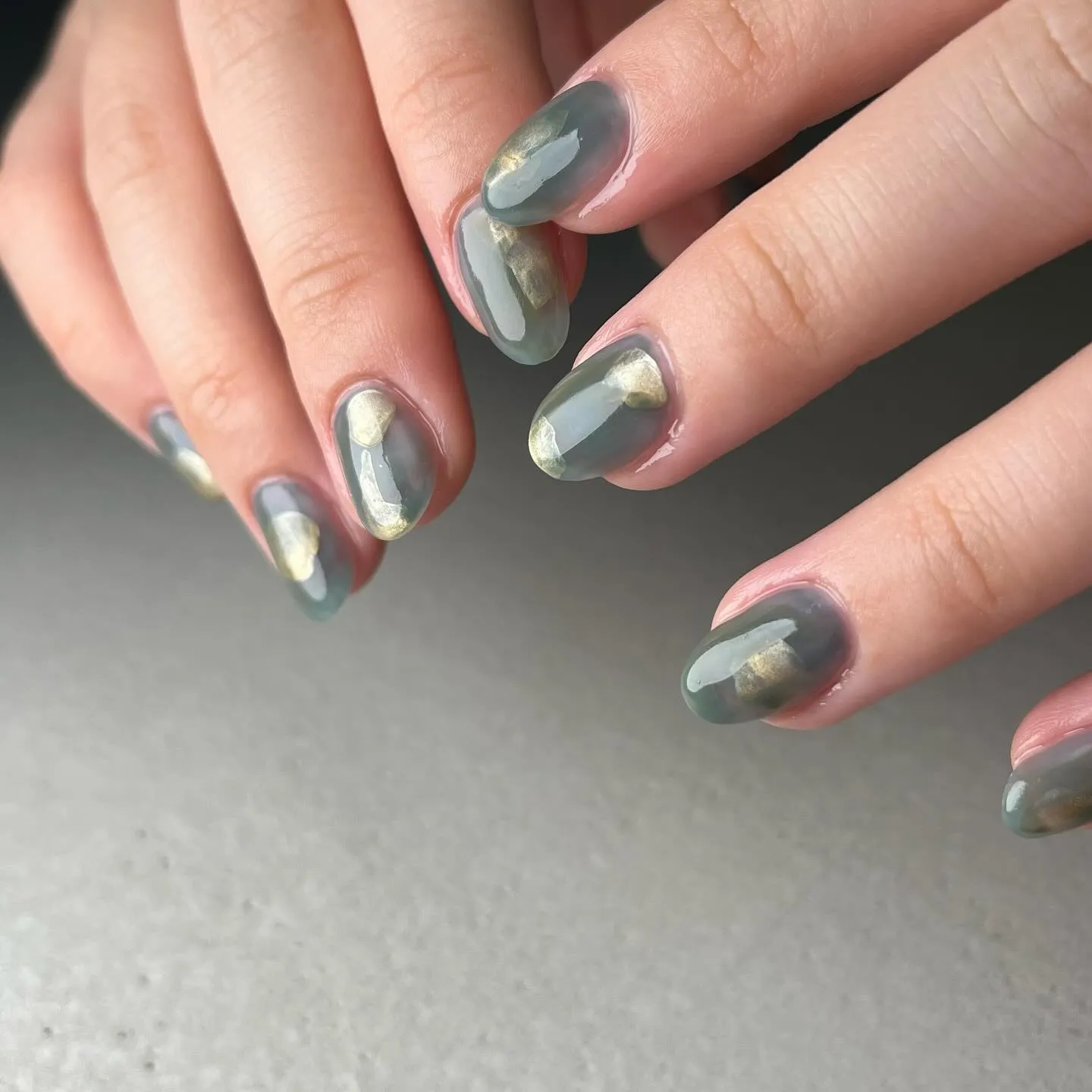 antiqueColor♡翡翠ブルー￤横浜ニュアンスネイルサ...