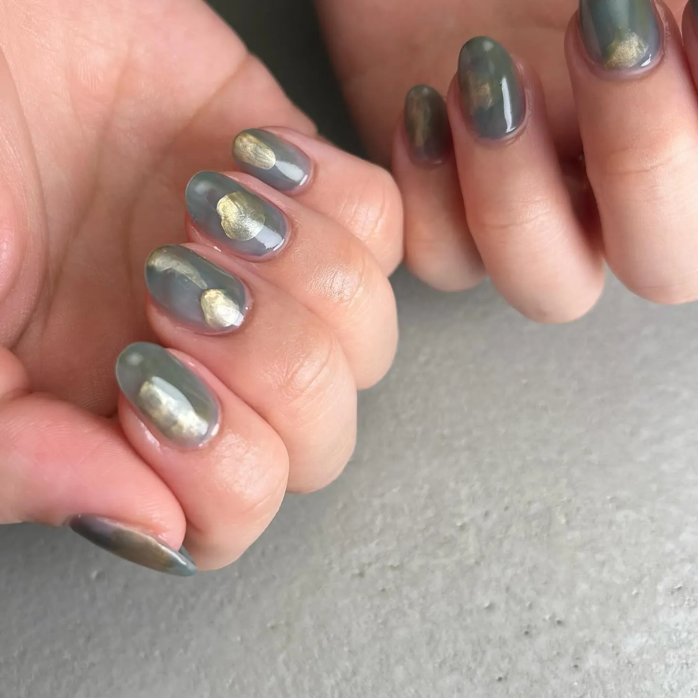 antiqueColor♡翡翠ブルー￤横浜ニュアンスネイルサ...