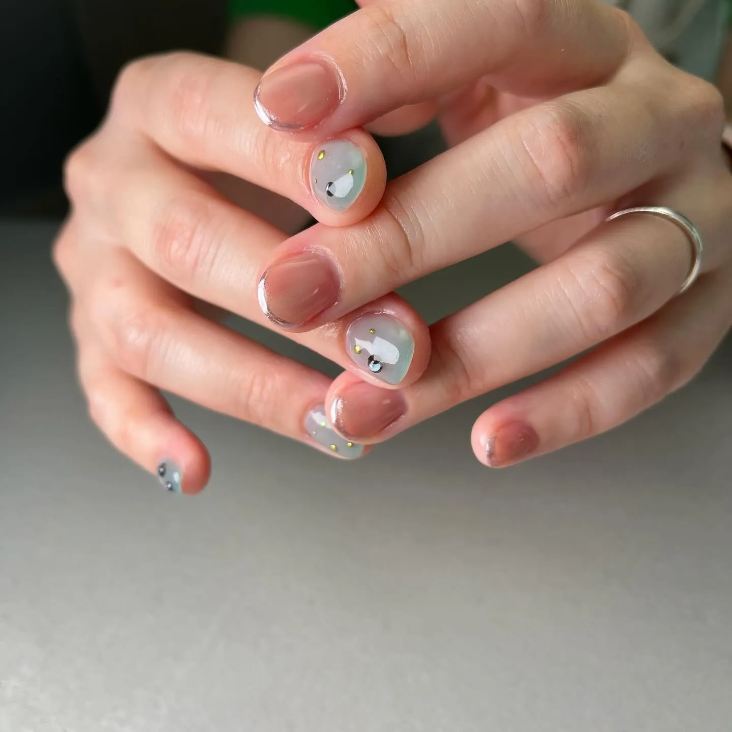 PINK＆BLUE♡推しカラーネイル￤横浜ニュアンスネイルサ...