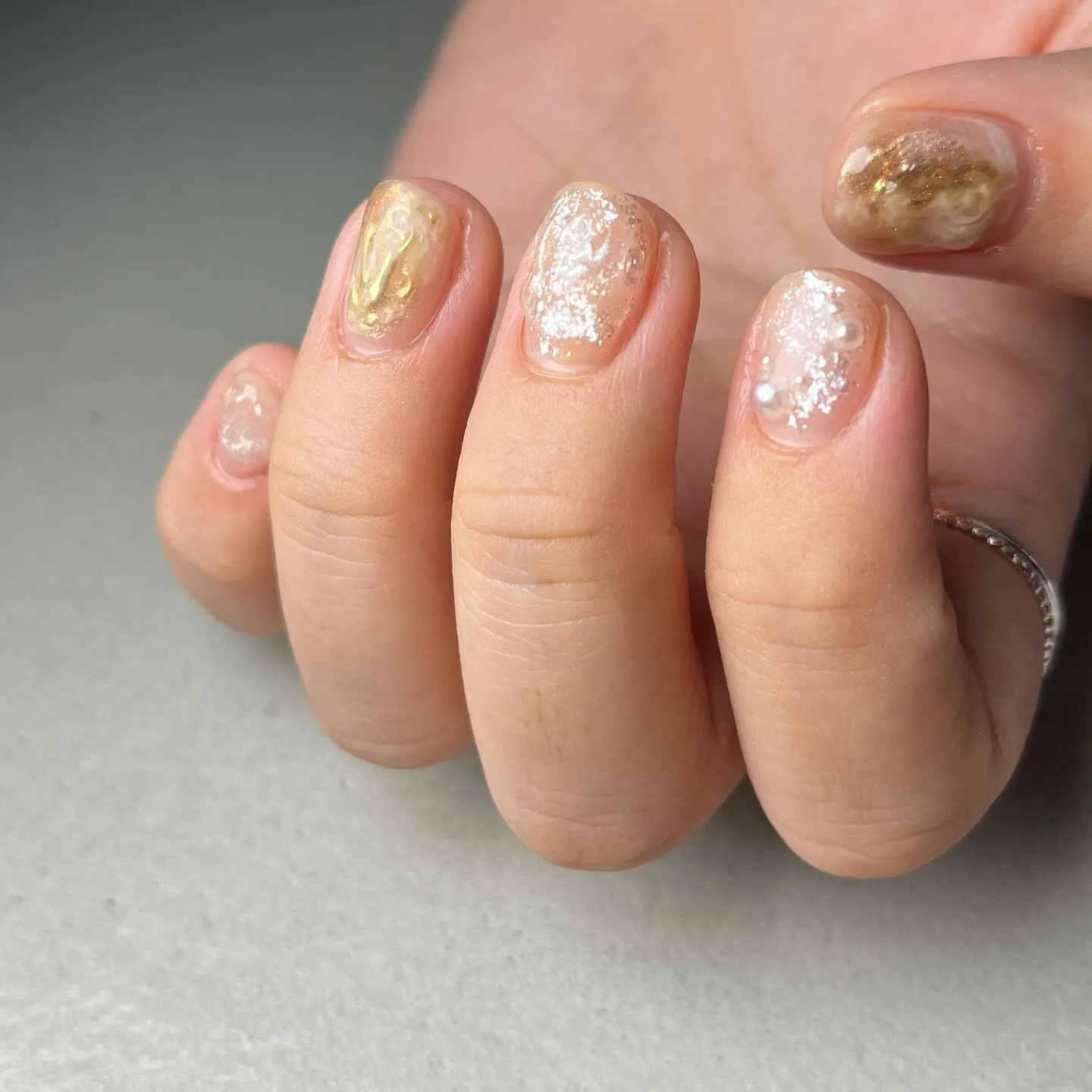 silverwhite＆gold♡横浜ニュアンスネイルサロン