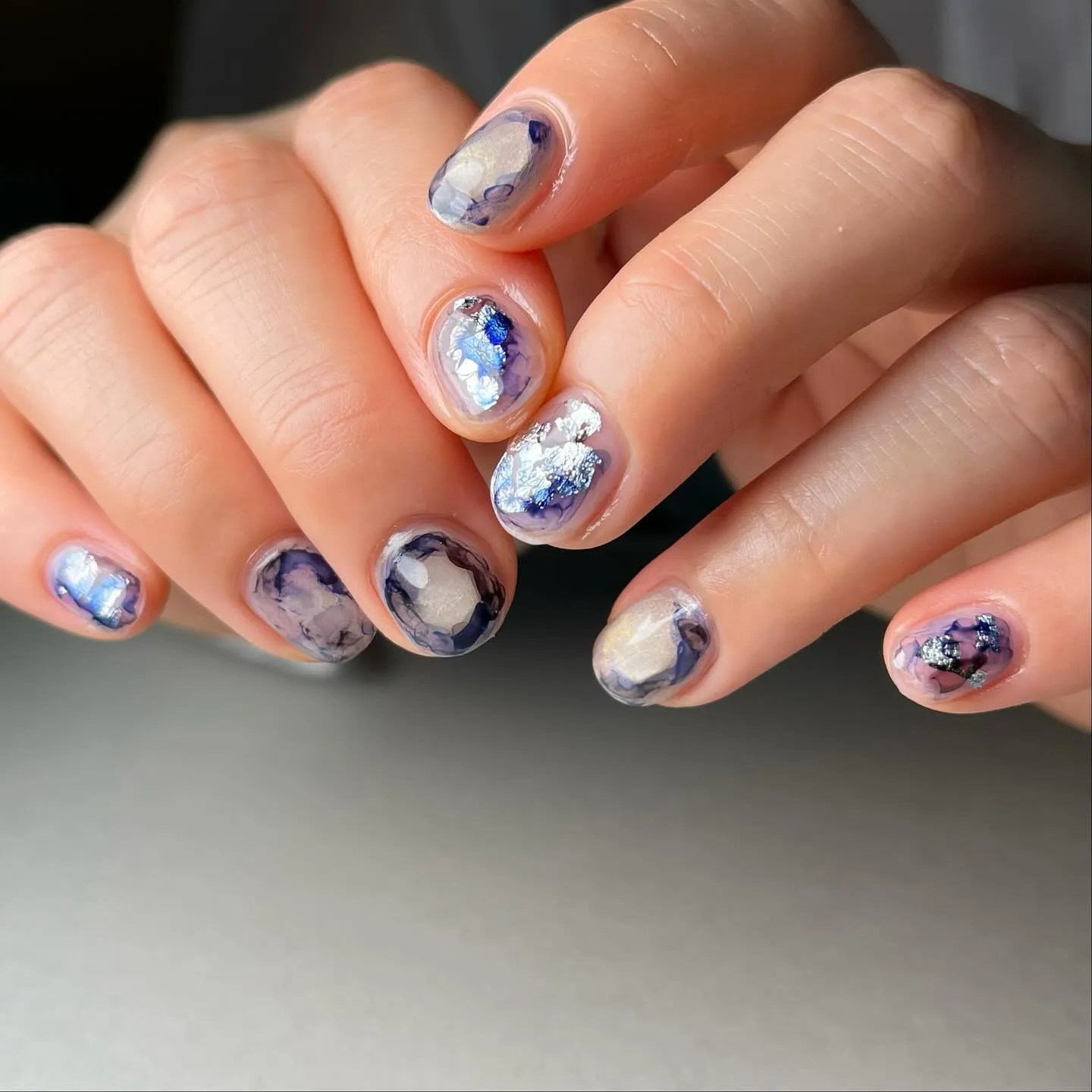 BLUE×SILVER♡涼￤横浜ニュアンスネイルサロン