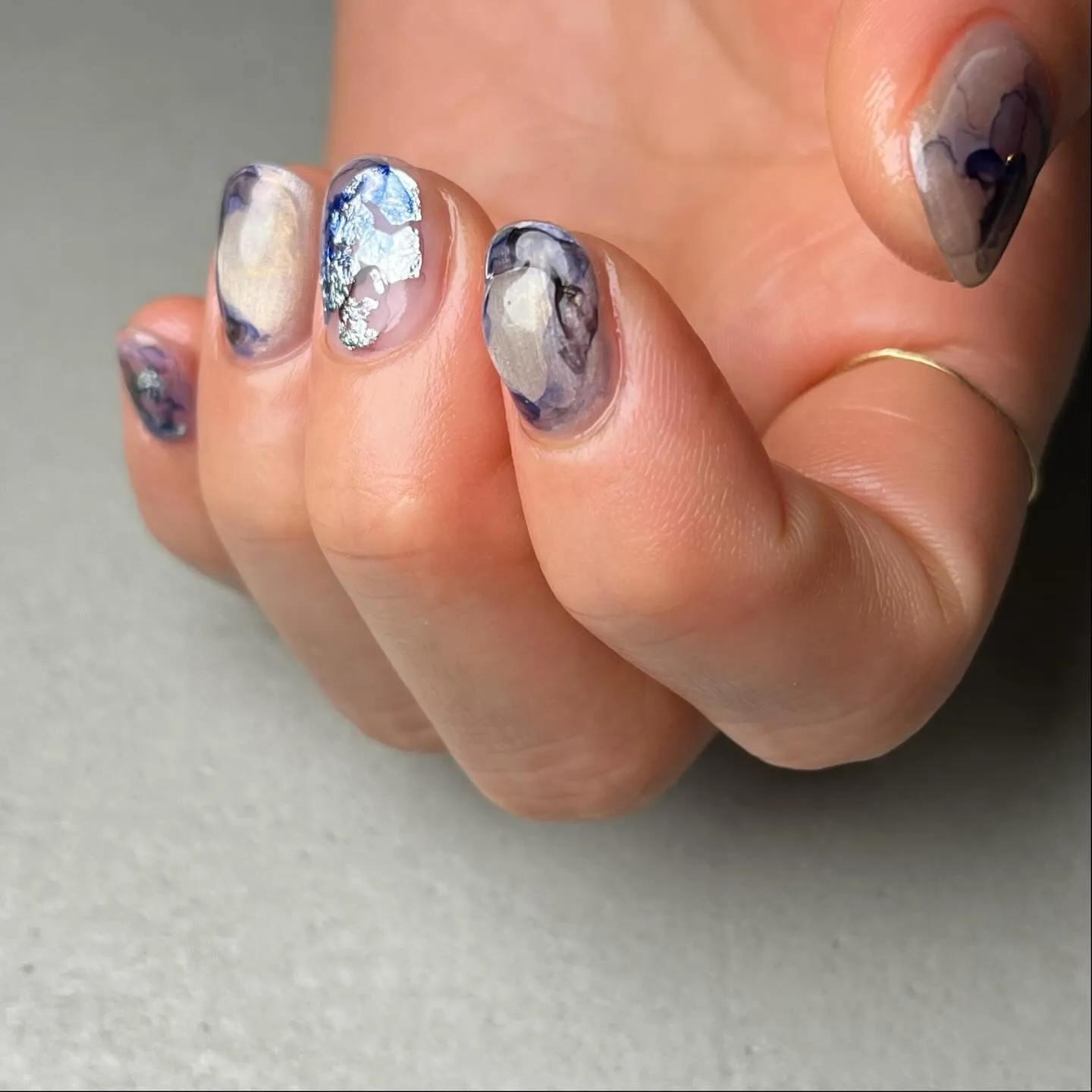 BLUE×SILVER♡涼￤横浜ニュアンスネイルサロン