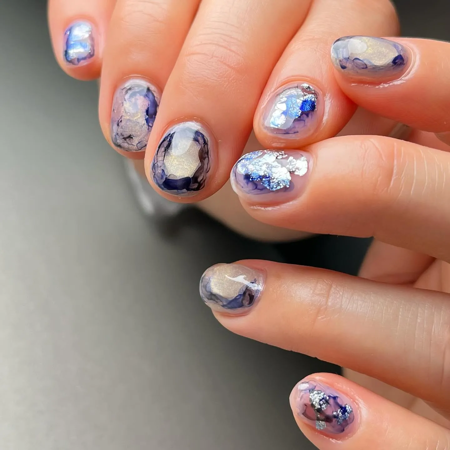 BLUE×SILVER♡涼￤横浜ニュアンスネイルサロン