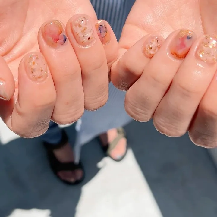 【横浜│港南区│下永谷】インクニュアンスネイル♪♪クリア×プ...